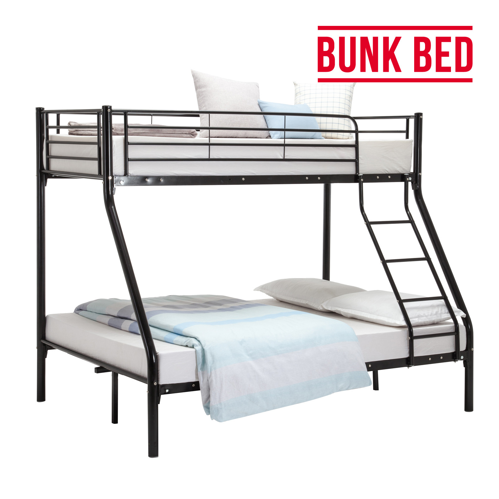 Custom Iron Tube Bed , Industrial Metal Bunk Beds Glossy Finish