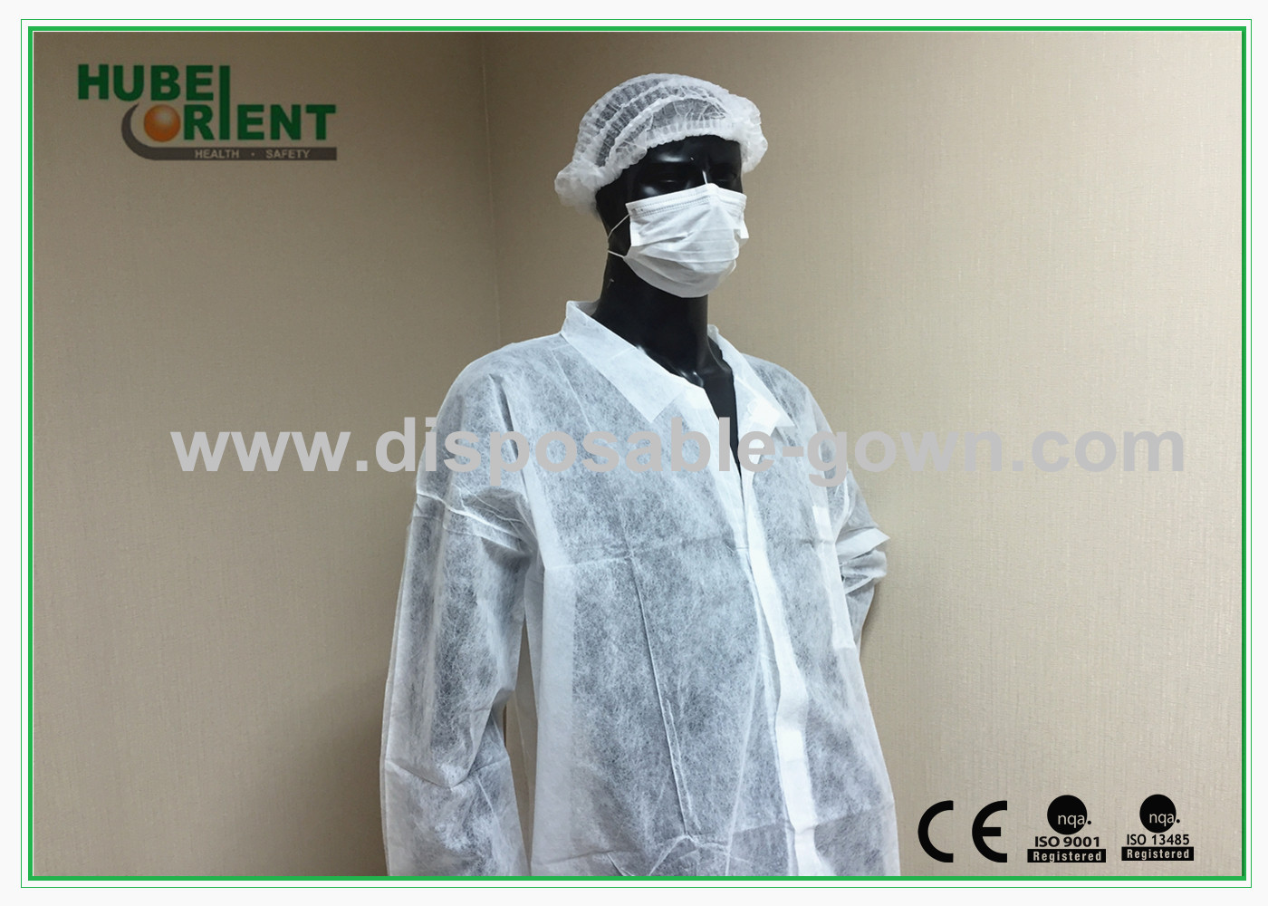 Polyethylene Disposable Lab Gowns With Shirt Collar approved CE MDR Certificate for Body protection
