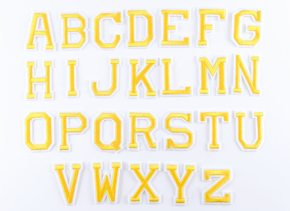 DIY 26 Letters Clothing Embroidered Patches Applique Sew On Backing OEM ODM
