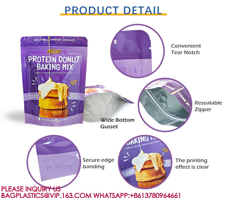 sustainable Mylar Packaging Bags Resealable Aluminium Foil Bags Zip Food Storage Bags