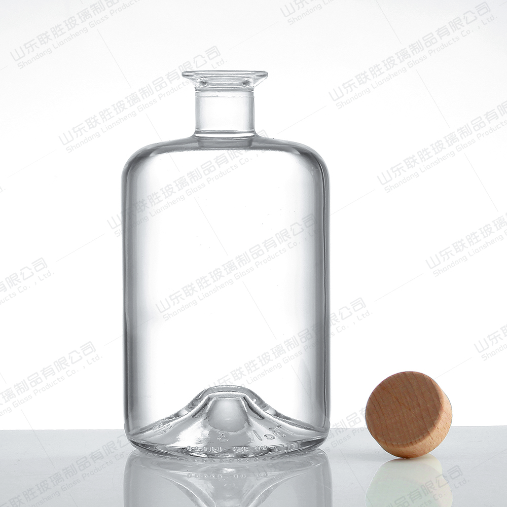 Clear Glass Juniper Whiskey Vodka Liquor Bottle 375ml 500ml with Custom Bottle Color