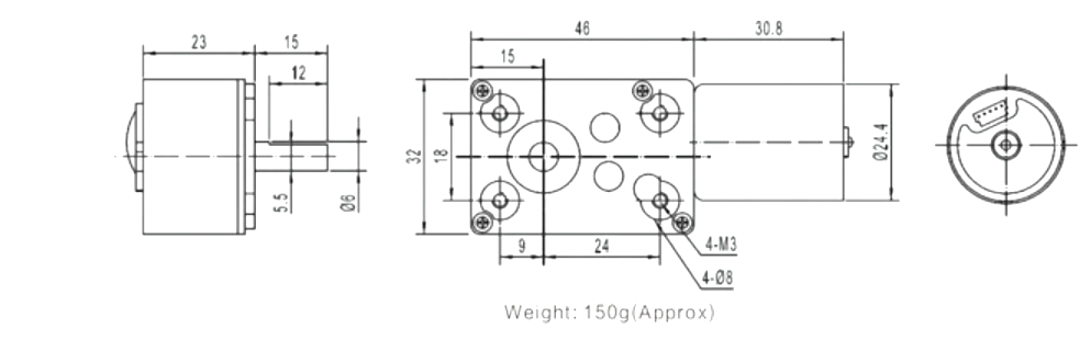 Gearbox Brushless DC Worm Gear Motor Self Locking Low Noise 2430 Brushless Motor 32*46mm