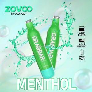  Menthol Zovoo Dragbar 2200 disposal vapes or Electronic Cigarette with 6.5 ml Fruit oil juice Manufactures