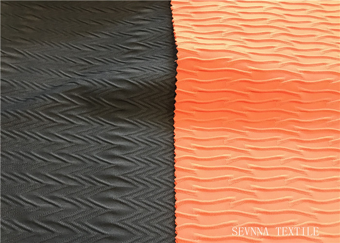 Warp Knitted Polyester Swimsuit Fabric , Colorblock Swimsuit Material Fabric