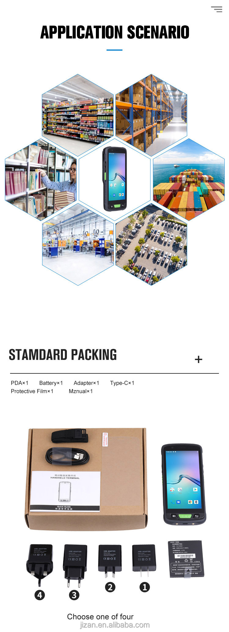 Hf Uhf Rfid Lf Reader 16MP Camera GPS Android Mobile JZIOT V9000P PDA 125KHz RFID Card Reader