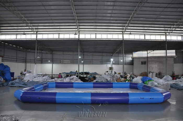 Blue Color Large Inflatable Swimming Pool / Airtight Pool For Kids