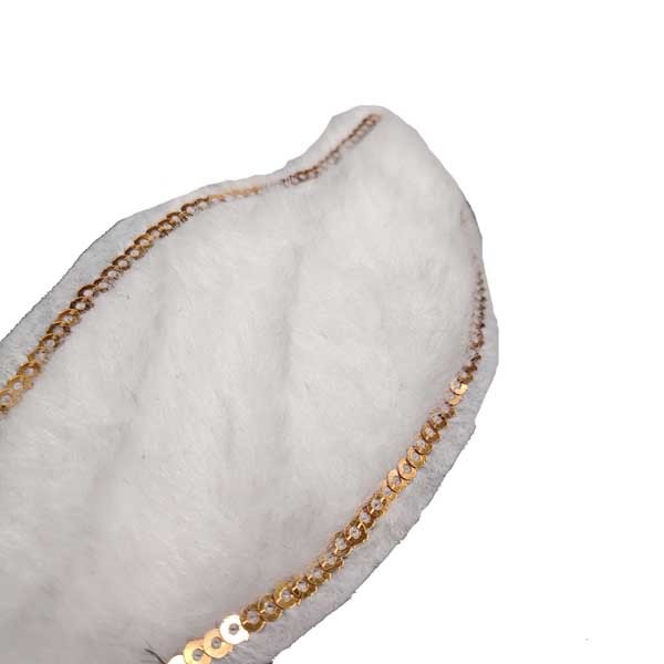 White Smile Rabbit Sequin Embroidery Patches Single Side Any Size Available
