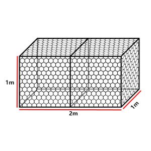 China 2x1x1m Galvanized Wire 4.0mm Woven Gabion Baskets on sale