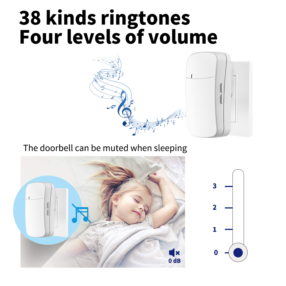 US EU UK Plug Tuya Video Doorbell Self Powered Waterproof Door Bell 150M