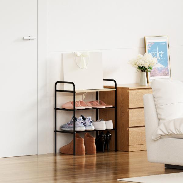 Household Standing Bamboo Metal Storage Rack Shoe Cabinet Multi-layer Simple