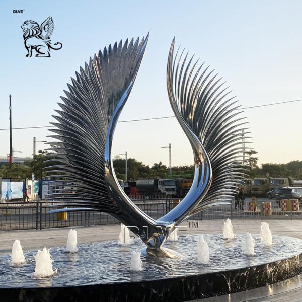 BLVE Stainless Steel Angel Wings Sculpture Metal Abstract Modern Art Outdoor