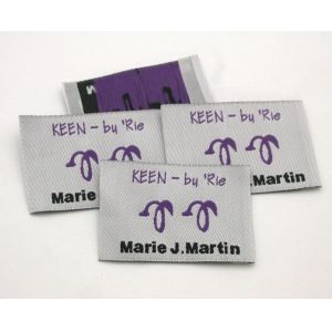 Custom Made Black Garment Labels Cloth Fabric Damask Woven Labels