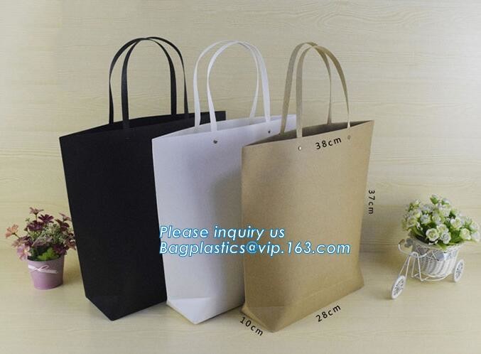 Flower carrier bag with different color customized pot plants kraft paper bag with handle,stamping logo fancy paper flow