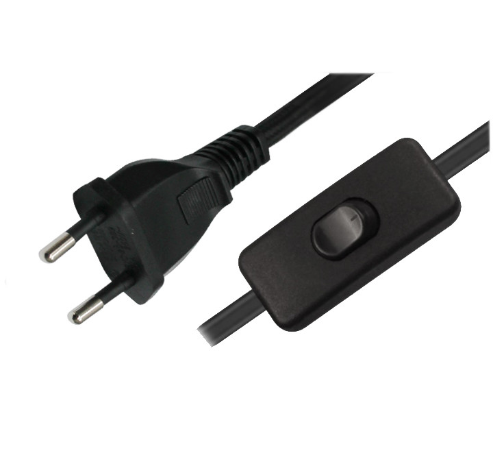 Durable Laptop VDE Power Cord Waterproof With 2 Pin European Plug