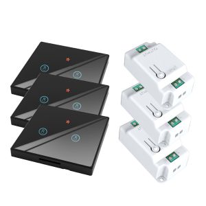 RF433 Wireless Remote Control Switch Crystal Glass Panel Touch Switch with 10A