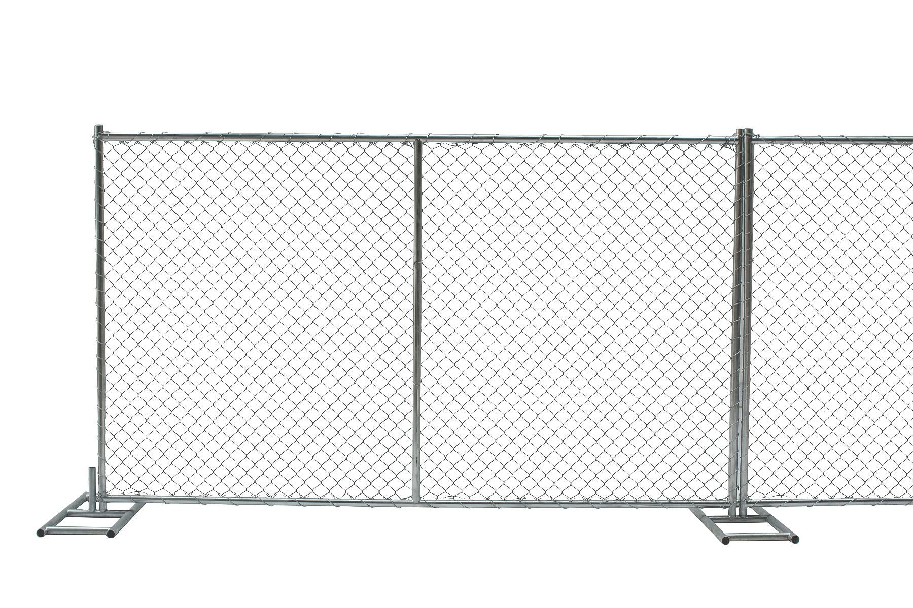 8 'x 10 'chain link temporary construction fence panels 2⅜"x2⅜ 60mm x 60mm mesh x 2.7mm diameter hot dipped galvanized