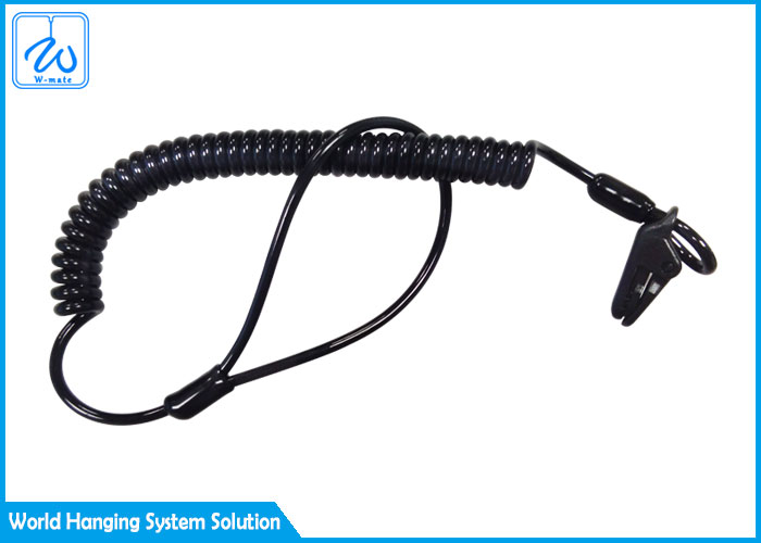 Coiled Lanyard With Clamp End Easily Attaches To Hard Hat
