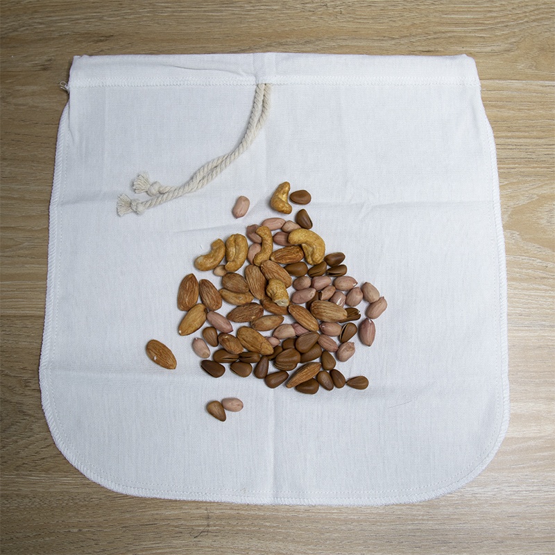 12×14 Inch Cotton Hemp Nut Milk Bags , Coffee Strainer Bag LFGB Approval