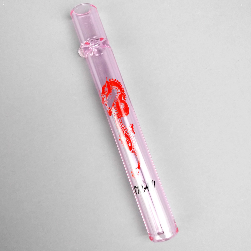 4 Inch Glass Cigarette Bat One Hitter Pipe Recycling Hookah Tube 12mm Diameter