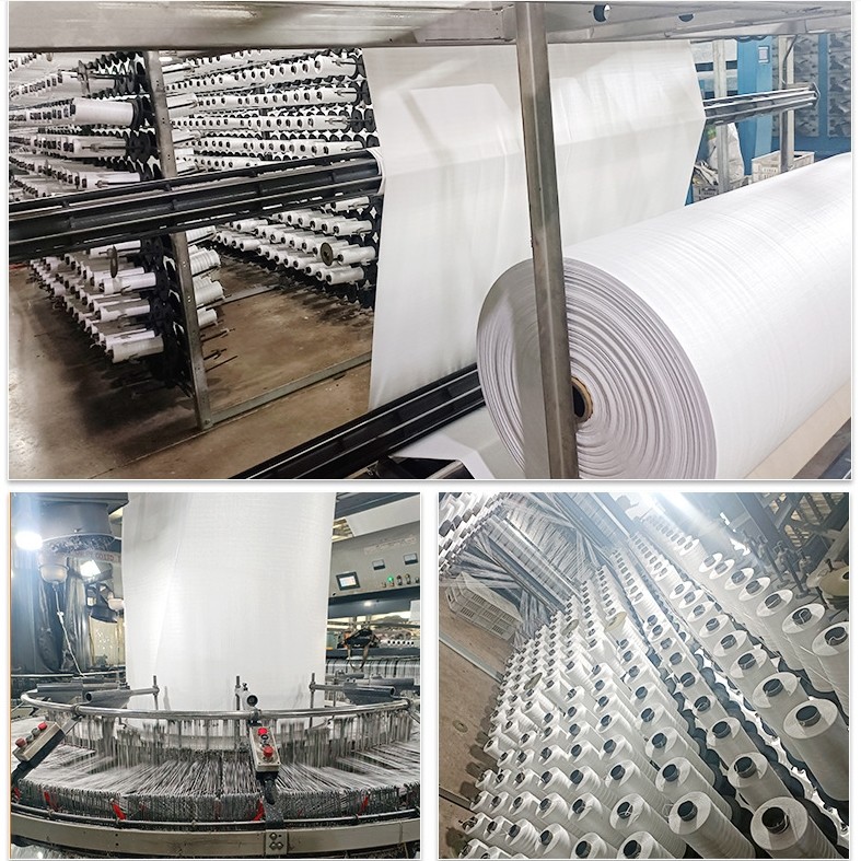 Big Bag PP Woven Sack Fabric , 60-220GSM Polypropylene Woven Fabric Roll