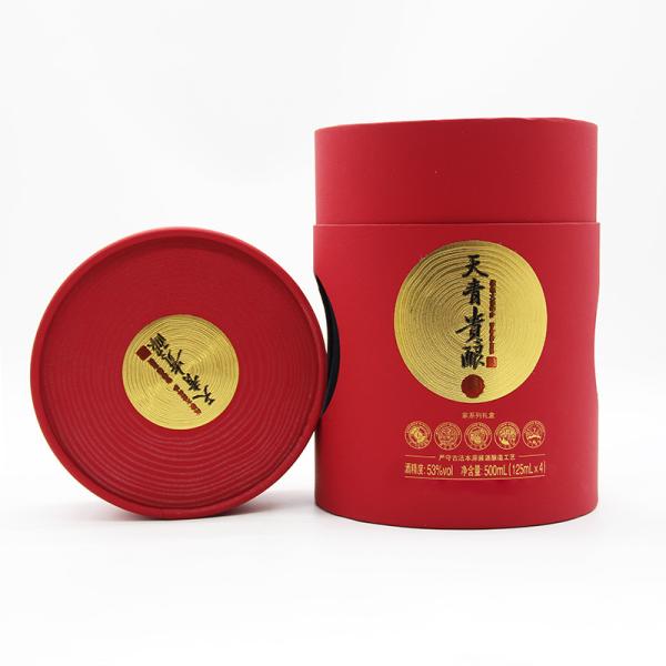 Lightweight Reusable Cardboard Cylindrical Packaging Box For Whisky Bottle