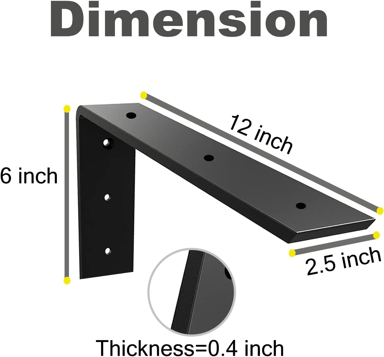 Standard Single-side Bracket for Heavy Duty Support of Countertop Quartz or Granite