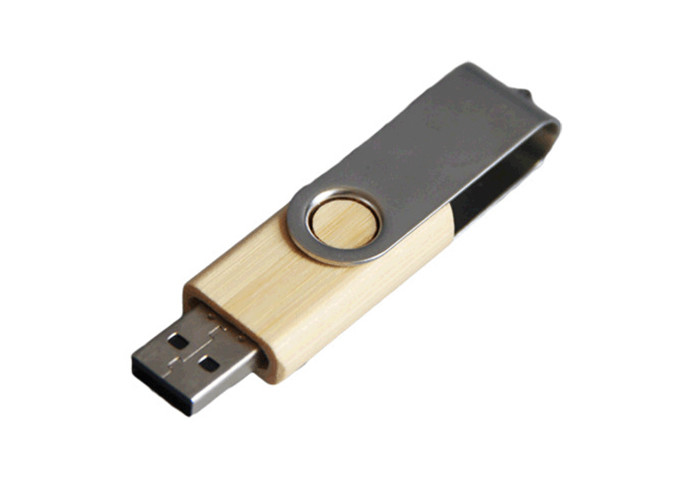 Swivel Wooden Memory Stick , Color Printing Logo Wood Usb Flash Drive
