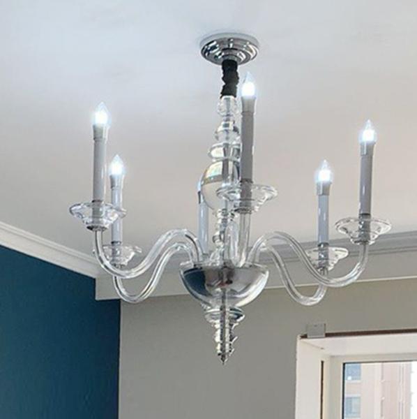 Modern minimalist light luxury fashion candle chandelier Nordic King George