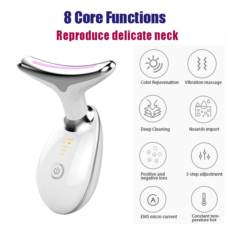 2023 Skin lifting Beauty Instrument LED Photon Vibration Neck Lifting Skin Tighten Anti Wrinkle Remove Massager Device