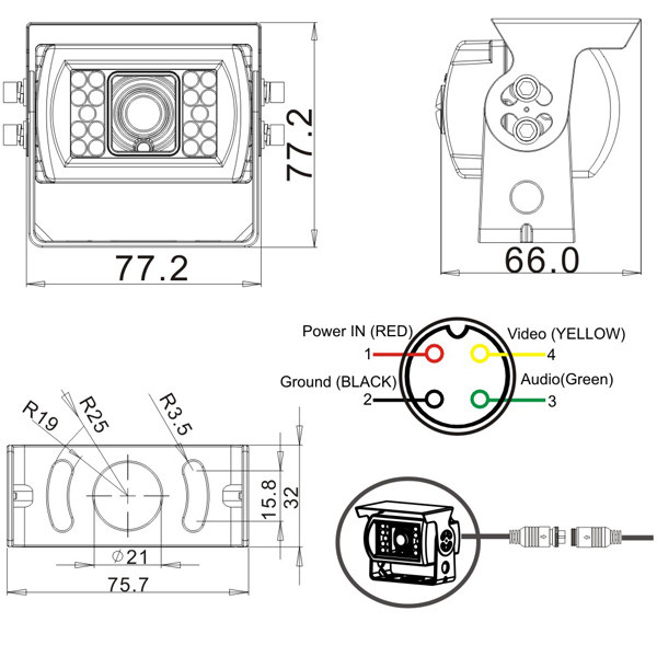 10M GX12 Aviation Cable 3 Pin Male To Female For Car Camera Video
