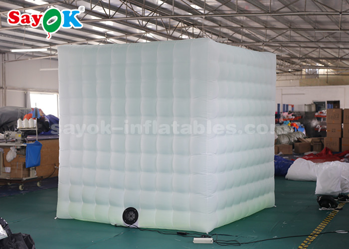 Inflatable Party Tent Oxford Cloth White And Green Inflatable Portable Photo Booth With Two Doors