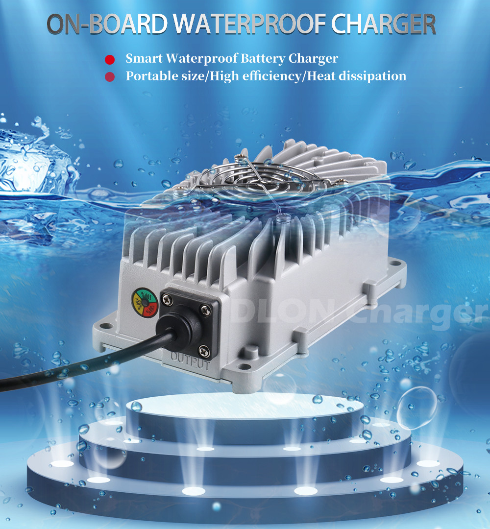 Waterproof IP67 24V 8A battery charger for lithium / lifepo4 / lead acid batteries