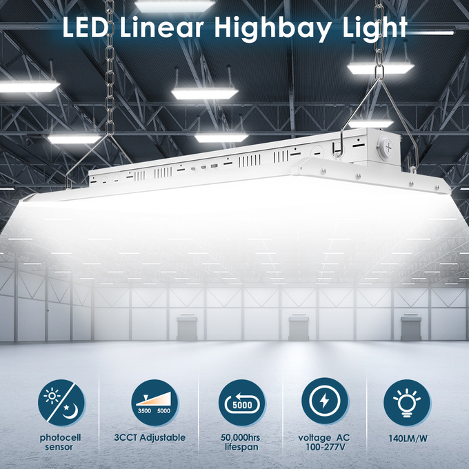 Tunable LED Linear Highbay Light 80W 100W 120W Aluminum Material
