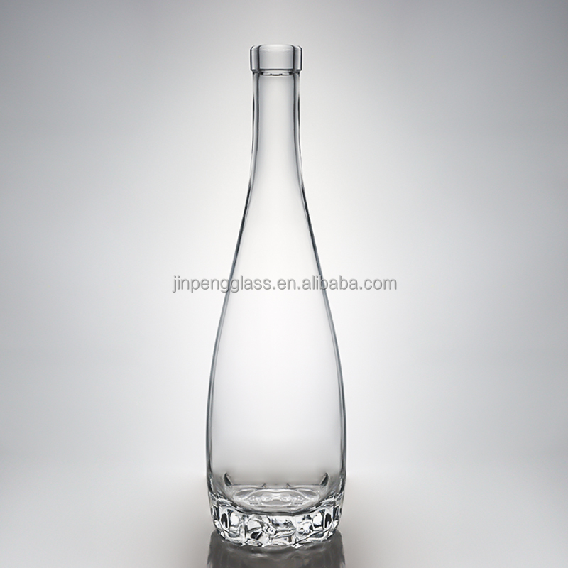 Decal Unique Striped Glass Bottle for Vodka Gin Whiskey Rum Wine Cork 500ml 700ml 750ml