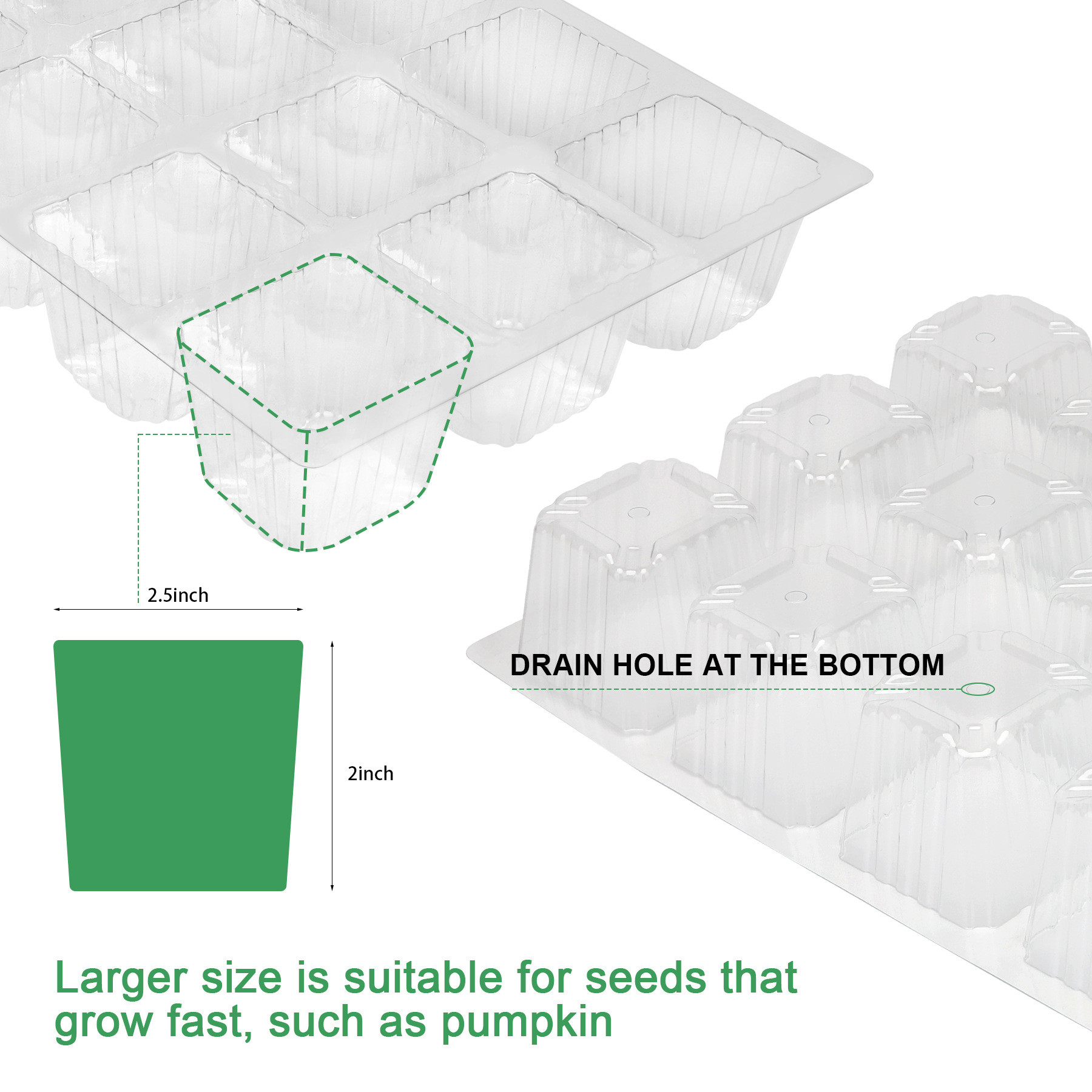6 Hole / 12 Hole Seedling Tray Biodegradable Nursery Seedling Tray Agriculture