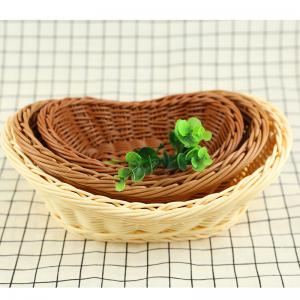  PP Weaving Rattan custom size round storage wicker fruit basket tray Manufactures