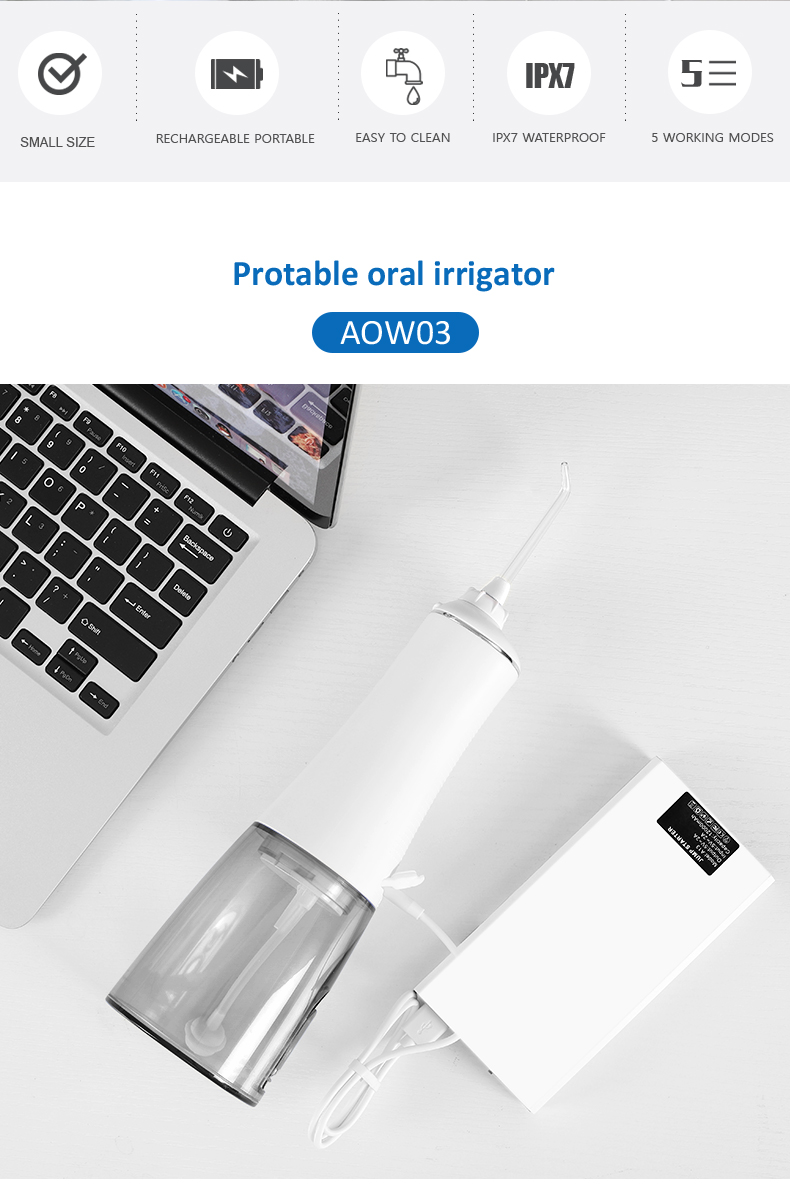 Cordless Water Flosser Electric Rechargeable High Performance Portable