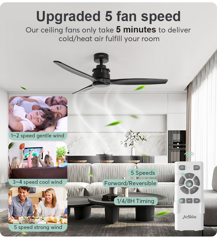 1stshine Ceiling Fan with Private Mold NO Laser Printing and Natural 5 Wind Speeds