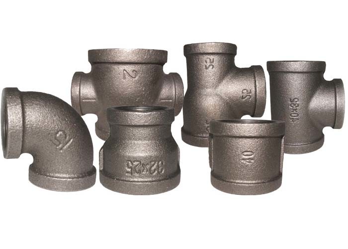 Durable Galvanized Pipe Connectors Black Metal Pipe Fittings BSPT / NPT Threaded