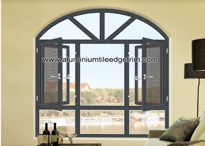 dual color aluminum window sections with thermal break