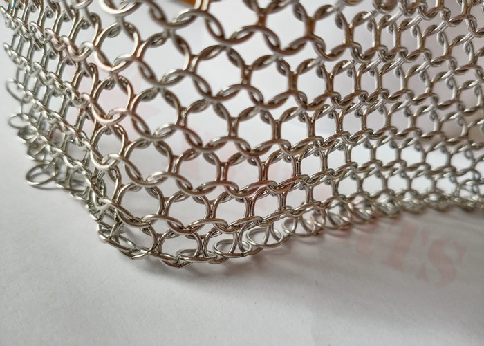 1.2x10mm Metal Mesh Drapes Stainless Steel Chain Mail Curtains For Architecture