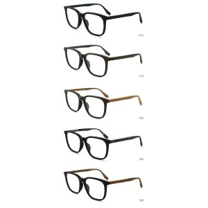 2024 Unique Polygons Wood Grain Acetate Glasses Frame MR 8082