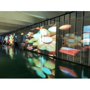 China HD Full  Color Transparent Glass LED Screen P7.8 Nova Control System with MBI5124 IC on sale