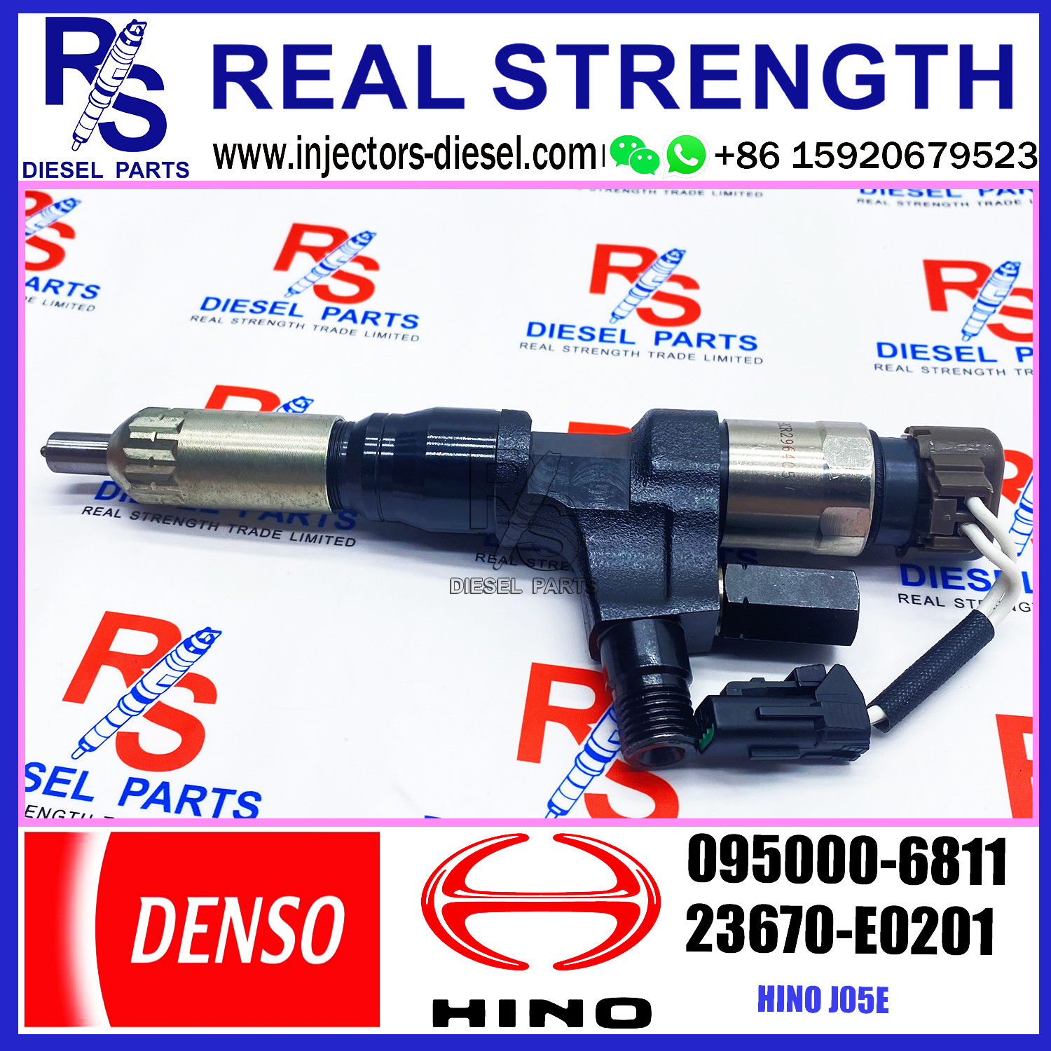 common rail injector 095000-6811 095000-6812 098000-6813 23670-E0201 23670-E0202 23670-E0203 For HINO J08E