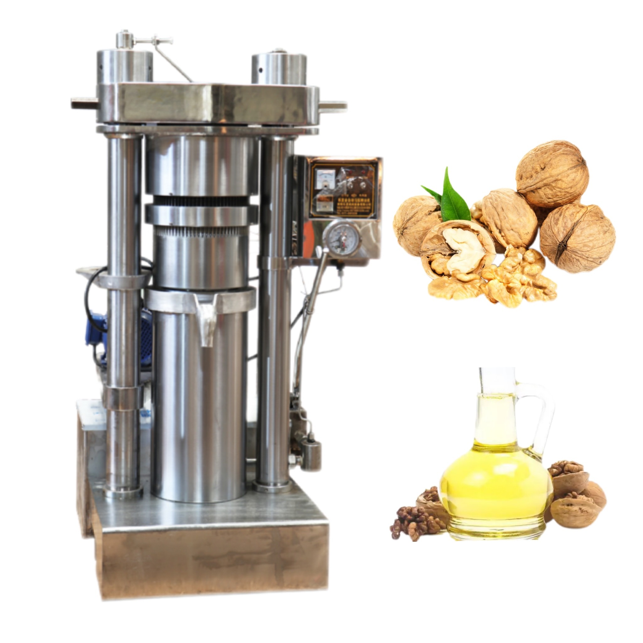 4kg / Batch Sunflower Hydraulic Industrial Oil Press Machine Food Grade