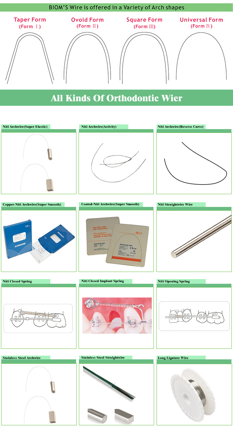 A Grade Orthodontic TMA Archwire Round And Rectangular For Dental Health Materials