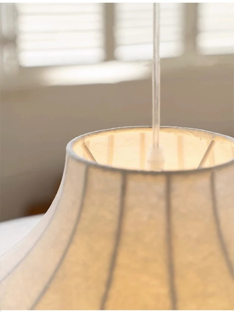Modern Silk Led Pendant Lights For Living Room Nordic Wabi Sabi Light(WH-AP-579)