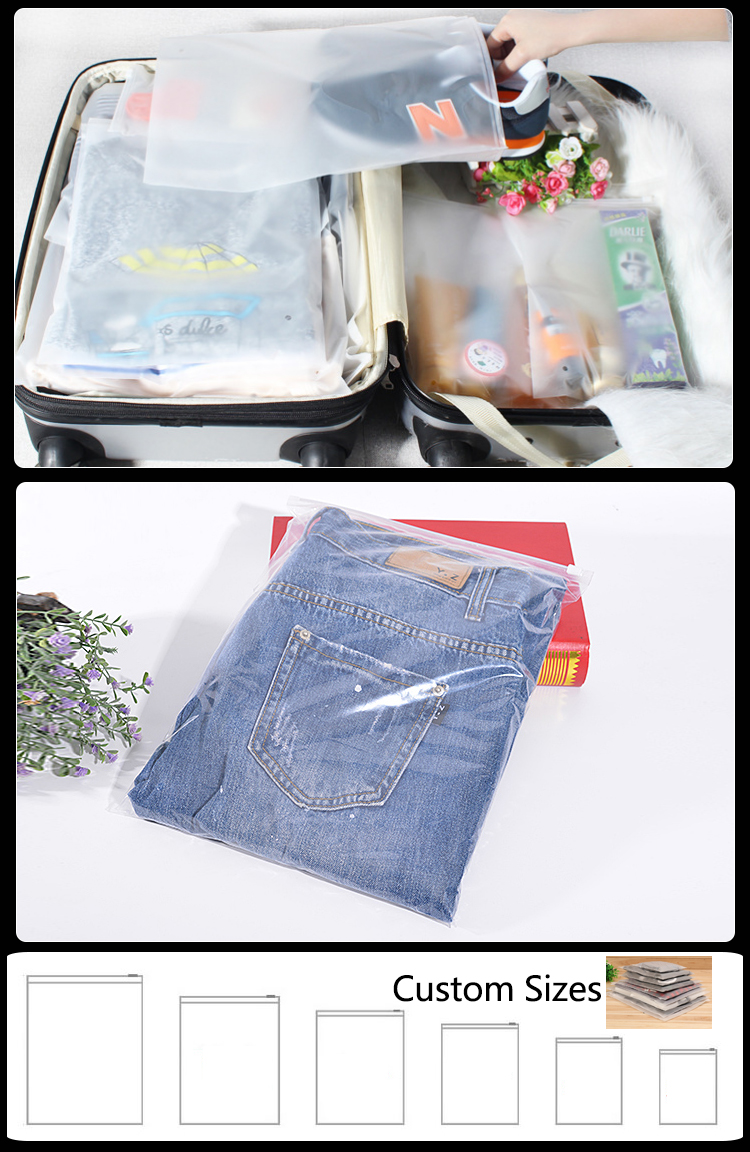 Cosmetic Waterproof Tote Plastic Clear Zip Makeup Shopping Crossbody Stationery Set Zipper Pvc Bag,Slider Zipper Bag Pla