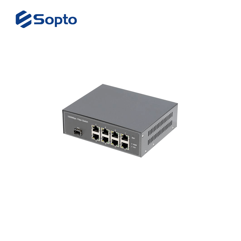 External 220V AC 10 100 1000 Media Converter With Conspicuous LED Indicators