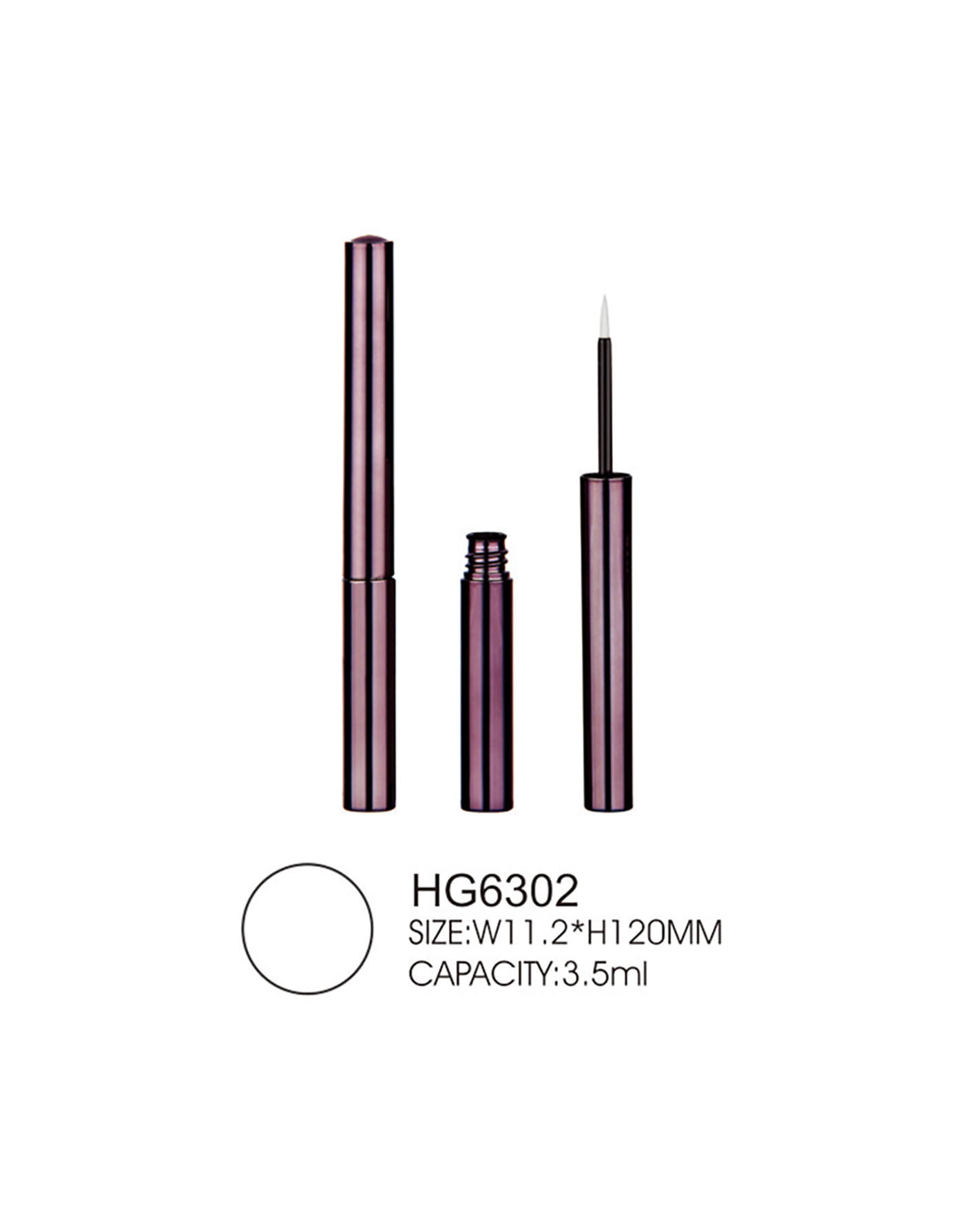 3.5ml Slim Round Empty Eyeliner Tubes Liquid Empty Eyelash Serum Bottles With Brush 5ml